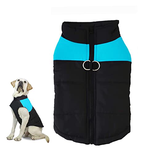 WELLXUNK Chaqueta Cálida para Mascotas,Chaqueta para Perros,Ropa Perro Pequeño,Abrigo para Perro Impermeable,Chaleco para Mascotas con Arnés con Anillo en D Invierno Ropa Abrigos Chaquetas (XL)