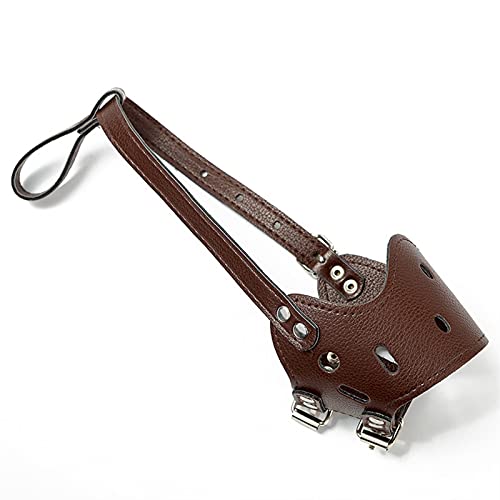 WEMUR Correas de Perro estándar Cuello de bozal de Perro para pequeñas Correas de Nylon de Boca Ajustable de la Boca pequeña y Anti-Comidas Accesorios (Color : Brown, Size : M)