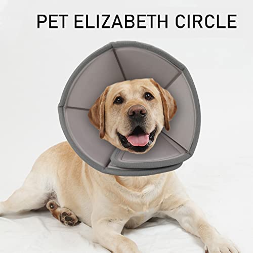 WENFAN Collarín para perro, gato, collarín para mascotas, lesiones de mascotas, recuperación, antifugas, collar antimordida, collar para cachorros y gatos, de PVC, cuello circular de protección