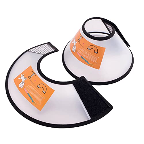 WENFAN Collarín para perro, gato, collarín para mascotas, lesiones de mascotas, recuperación, antifugas, collar antimordida, collar para cachorros y gatos, de PVC, cuello circular de protección