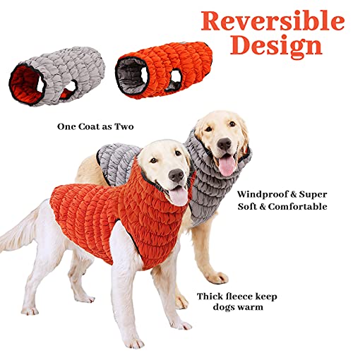 Wenlia Abrigo de Invierno para Perro, Reversible para Perro, Resistente al Viento, Ropa de Perro para Clima frío, Chaqueta súper Suave para Perros pequeños, medianos y Grandes