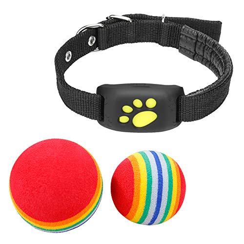 WFGF Rastreador de Mascotas - Collar Inteligente para Perros y Gatos con GPS - Cerca inalámbrica Collar para Perros y Gatos con GPS Control Remoto Impermeable Recargable con 2 Bolas de Arco Iris