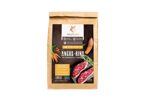 Wildfang® | Comida Seca de Primera Calidad para Perros | Comida Natural para Perros, sin Cereales y sin aditivos Artificiales (Carne de Res Angus con Batata y Zanahoria, 12 kg)