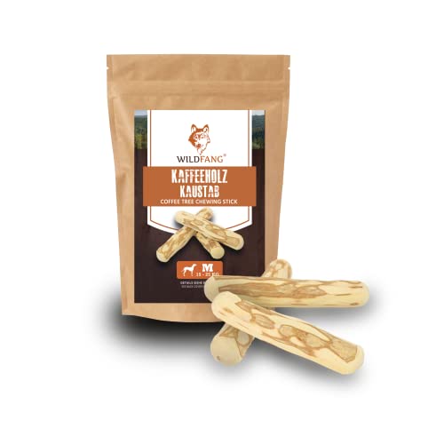 Wildfang® Perro raíz de café de madera, juguetes para perros, huesos de madera, juguetes para masticar, cuidado dental, entrenamiento para masticar (M, para perros de hasta 25 kg, juego de 3)