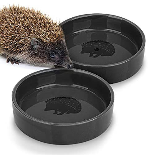 WILDLIFE FRIEND I Cuenco de comida para erizo + cuenco para beber [juego de 2] – Comedero de pie 12 cm I Comedero – Dispensador de comida para erizos – Resistente a la intemperie