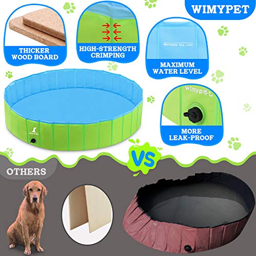 Wimypet Piscina Mascotas, Piscina Perros, Bañera Plegable para Niños/Perros/Gatos, Plegable Piscina de Baño al Aire Libre - Verde (120 x 30CM)