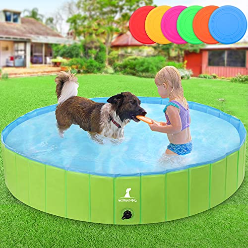 Wimypet Piscina Mascotas, Piscina Perros, Bañera Plegable para Niños/Perros/Gatos, Plegable Piscina de Baño al Aire Libre - Verde (120 x 30CM)