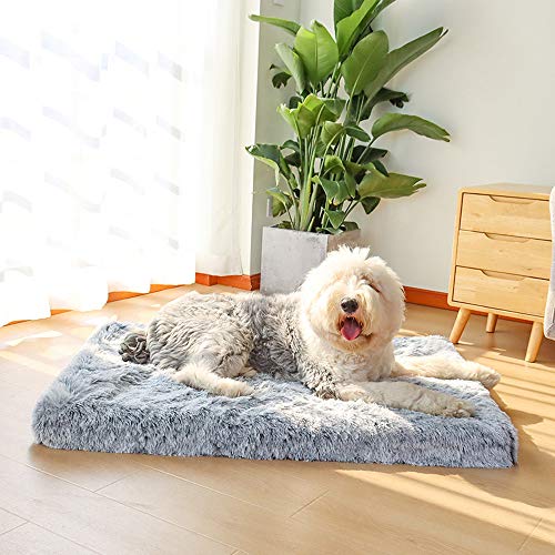 WINIAER Cama grande de espuma viscoelástica para perros, cama mediana para perros medianos, lavable a máquina, súper suave y acogedor colchón de felpa para perros (L)