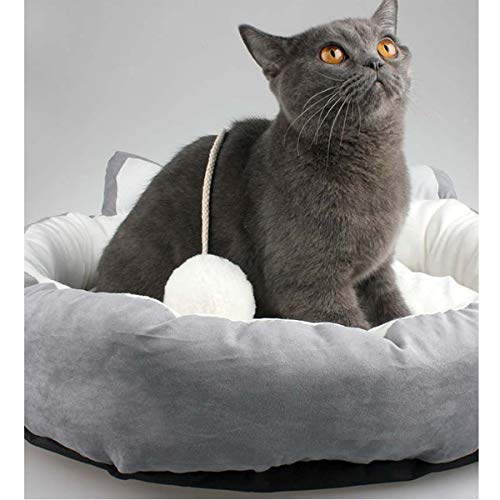 WINS Cama para Gatos Redondo Cojín para Gatos Cama para Cachorros Perros pequeños Cama para Gatos Lavable Cama Desmontable para Dormir para Mascotas