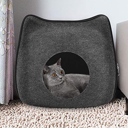 WMPRTT Gato Cueva de Mascotas Cama Cueva de Gato para Gatos Gatitos Mascotas, Casa para Gatos Interior, Cama para Gatos/Perros Pequeños/Animal Doméstico para 10 kg Dentro de Gato (Brown)