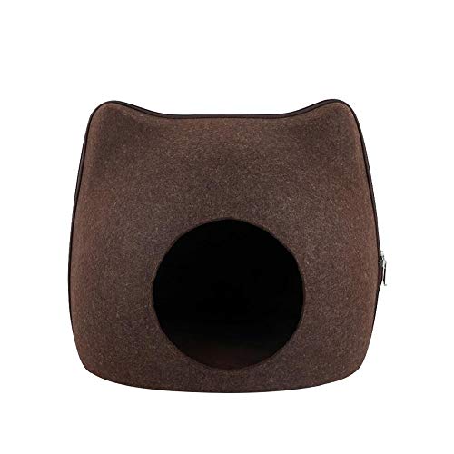 WMPRTT Gato Cueva de Mascotas Cama Cueva de Gato para Gatos Gatitos Mascotas, Casa para Gatos Interior, Cama para Gatos/Perros Pequeños/Animal Doméstico para 10 kg Dentro de Gato (Brown)