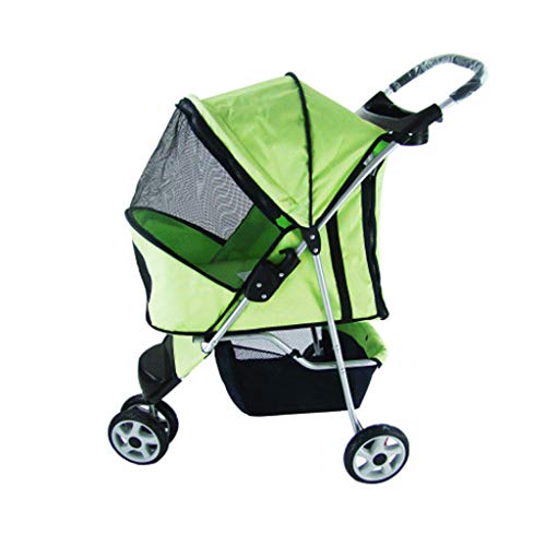 WMS Pet Travel Stroller Dog Cat Silla Paseo Un Solo Botón Sport Car Jogger Buggy Asa Ajustable Adapta Niños Adultos para Empujar (Color : A)