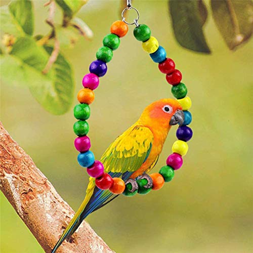 Wonninek Juguete para pájaros de 7 Piezas Juguete para Columpios de Loro Hamaca para Loros Juguete para Campana Jaula para pájaros para Mascotas Hamaca Haw Pequeño Loro masticable Guacamayo