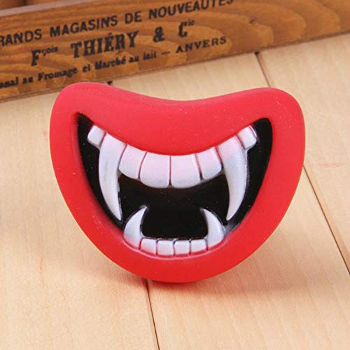 WOOAI Nuevo Durable Seguro Divertido Squeak Dog Toys Devil'S Lip Sound Perro Jugando/masticando Puppy Haz Que tu Perro Sea Feliz, Rojo, L