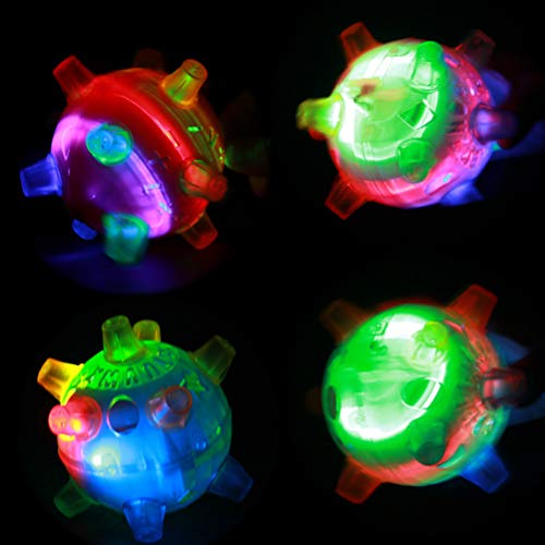 Woorea Juguetes para Mascotas Bola de activación saltarina,Pelota LED para Saltar,Bola Interactiva para Mascotas con Luces Led y Juguete Musical