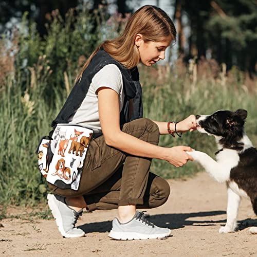 Wowakou Bolsa de entrenamiento para perros, lindo perro Husky, Chihuahua Shar Pei, cachorro para mascotas, juguetes, Kibble, riñonera para cachorros, caminar, correr