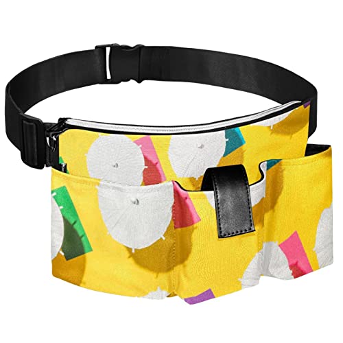 Wowakou Bolsa para golosinas para perros, verano, vacaciones, playa, sombrillas, toallas, bolsa de entrenamiento para mascotas, juguetes de Kibble, riñonera para cachorros, caminar, correr, etc