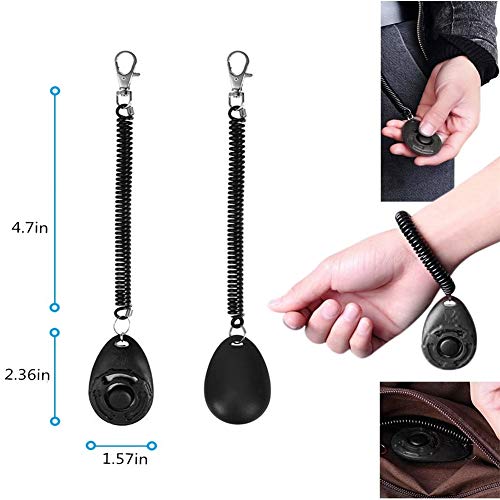 WPCASE Clicker para Adiestramiento Perro Cliker Entrenamiento Perro con Muñequeras Herramienta De Adiestramiento De Perros Ayuda para La Obediencia Diseño Científico Profesional 3pcs-Black