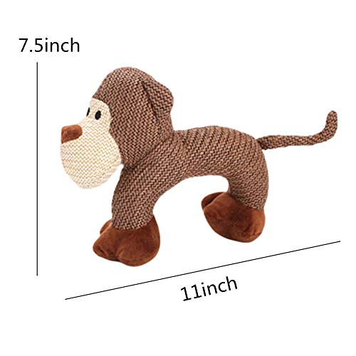 WPCASE Peluche Perro Pequeño Juguetes para Perros Mono Elefante Oveja Juguetes Blandos Regalos Chirriantes para Perros Juguete Molar Resistente A Las Mordeduras Monkey