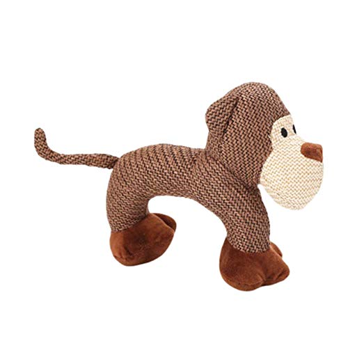 WPCASE Peluche Perro Pequeño Juguetes para Perros Mono Elefante Oveja Juguetes Blandos Regalos Chirriantes para Perros Juguete Molar Resistente A Las Mordeduras Monkey