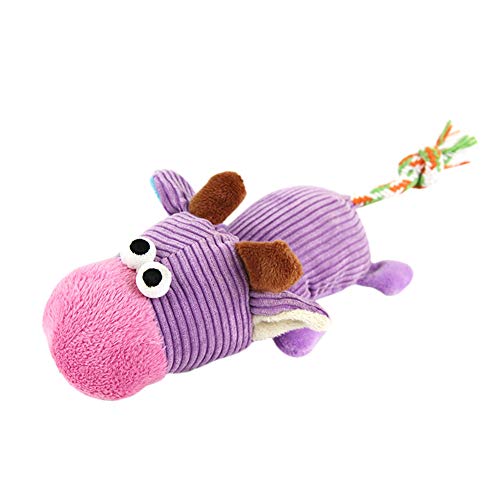 WPCASE Peluche Perro Pequeño Juguetes para Perros Mono Elefante Vaca Pato Chillón De Peluche De Juguete para Perros, Juguete Masticable De Perro Sin Relleno para Perros Cattle