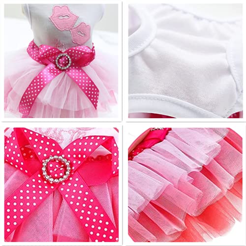 WPCASE Ropa Perros Vestido Lindo Perro Vestido De Princesa para Perros Verano para Mascotas Ropa Hermosa Mascotas Bowknot Elegante Sin Mangas del Perrito De La Falda Pink,M