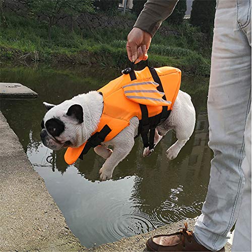 WPCASE Salvavidas Perro Flotador Perro PequeñO Chalecos Salvavidas De Los Perros Chaleco Flotante del Perro,Chaleco Salvavidas Exterior del Perro Orange,2XL