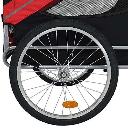 WSVULLD Dog Bike Trailer Rojo y Negro Animales y Suministros for Mascotas Suministros for Mascotas Sujipas for Mascotas y Cochecitos