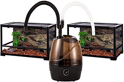 WSVULLD Humidificador de Reptil, Fabricante de Niebla Ultra-silenciosa de 2.2L con Manguera Flexible Tanque de Agua lagartos Camaleones Snakes Terrarium vaporizador para Reptiles Anfibios y Hierbas