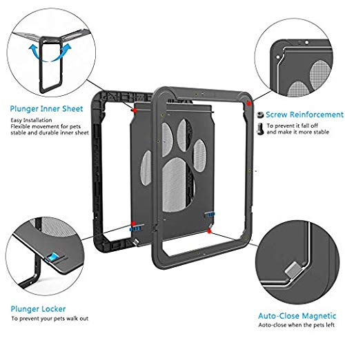 WTTTTW Puerta de Pantalla del Gato del Perro casero, Protector de la Puerta de Pantalla del Animal doméstico para la Cerradura automática de la Puerta Deslizante bloqueable