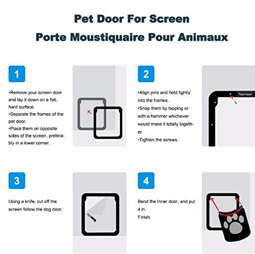 WTTTTW Puerta de Pantalla del Gato del Perro casero, Protector de la Puerta de Pantalla del Animal doméstico para la Cerradura automática de la Puerta Deslizante bloqueable