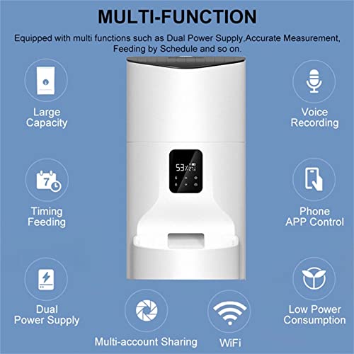 WUBAILI Alimentador Automático Inteligente para Gatos De 9L, Alimentador Inteligente para Mascotas con Control De Aplicación Y Cámara HD De Gran Angular Y Visión Nocturna,WiFi Version