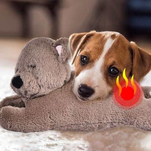 WUHUAROU Juguete de peluche para mascotas Oveja Cachorro Ayuda para el entrenamiento del comportamiento Juguete para mascotas Latido del corazón Confort Suave Muñeco de peluche Autocalentamiento Muñec