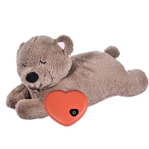 WUHUAROU Juguete de peluche para mascotas Oveja Cachorro Ayuda para el entrenamiento del comportamiento Juguete para mascotas Latido del corazón Confort Suave Muñeco de peluche Autocalentamiento Muñec