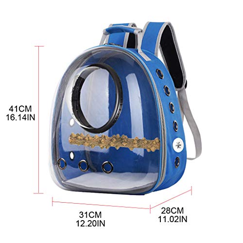 WuLi77 Mochila para mascotas para perros y gatos, transpirable, transparente, para perros, loro, mochila para mascotas para senderismo, caminar, ciclismo y al aire libre