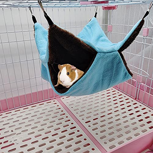 WUSHUN Hamaca, conejillo de Indias, hamaca para roedores, cama colgante de 2 niveles, cama para animales pequeños, juguetes inteligentes, cama para animales pequeños