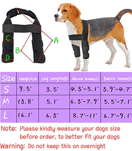 WXFEXIA Protector de codo para pierna delantera para perro, protección de heridas y esguinces debido a la artritis para prevenir lesiones y esguinces o caminar (M)