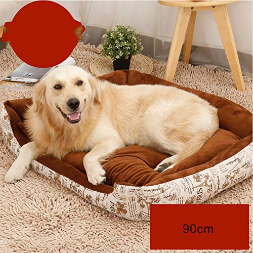 XHPWW 2019 Warm Soft Dog House Pet Bed Saco de Dormir Cat Nest Mat Pad Cojín Pets Cave Kennel, Pet Dog Cat Bed Puppy Cushion House Soft Warm Kennel Dog Mat Manta (Café)-L