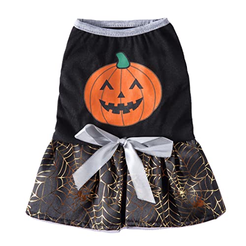 XIAOYU Halloween perro vestidos falda calabaza araña ropa para mascotas disfraz para cachorros gatos cosplay(XL)