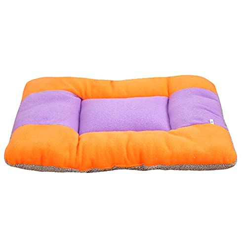 XiinxiGo Cama Perro Grande/Pequeño - Colchón Perro Lavable para Todo el año, Cojín Perro Suave Cálido y Confortable,Amarillo Morado,35 * 30 CM