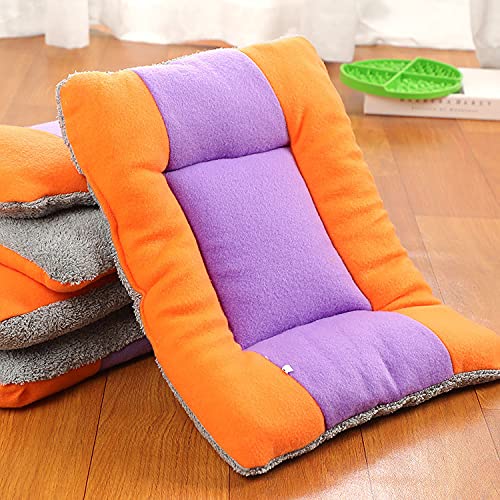 XiinxiGo Cama Perro Grande/Pequeño - Colchón Perro Lavable para Todo el año, Cojín Perro Suave Cálido y Confortable,Amarillo Morado,35 * 30 CM