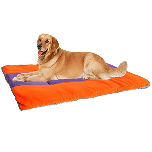 XiinxiGo Cama Perro Grande/Pequeño - Colchón Perro Lavable para Todo el año, Cojín Perro Suave Cálido y Confortable,Amarillo Morado,35 * 30 CM