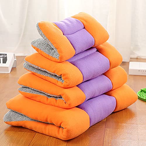 XiinxiGo Cama Perro Grande/Pequeño - Colchón Perro Lavable para Todo el año, Cojín Perro Suave Cálido y Confortable,Amarillo Morado,35 * 30 CM