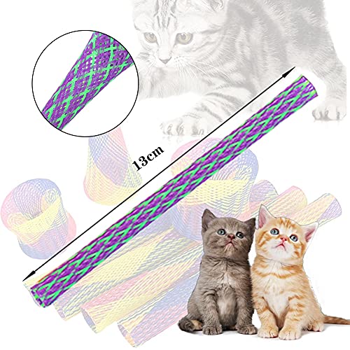 XINCHEN Juguete Colorido Gato 16 Piezas Juguete Resorte Juguete Plástico Gato para Gato Gatito Mascotas Novedad Regalo Mascotas Interactiva Mascota