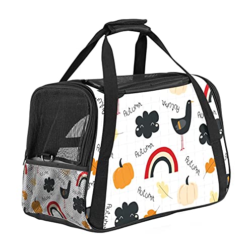 Xingruyun Transportín Perro Gato Nubes de Calabaza de Pollo Bolsa de Transporte Plegable para Mascotas Transpirable Portador de Viaje para Perro y Gato 43x26x30 cm