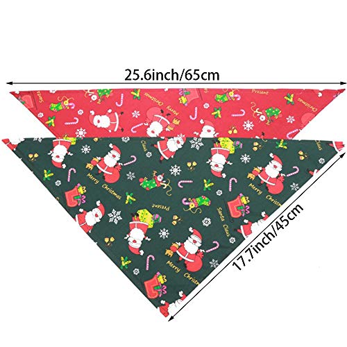 Xinlie Bandanas Navideñas para Mascotas Babero Baberos Triángulo Bandanas Bandana Perro de Navidad Pañuelo Bufanda de Mascota Navidad Bufanda de Algodón para Mascotas para Perros y Gatos(2 Piezas)