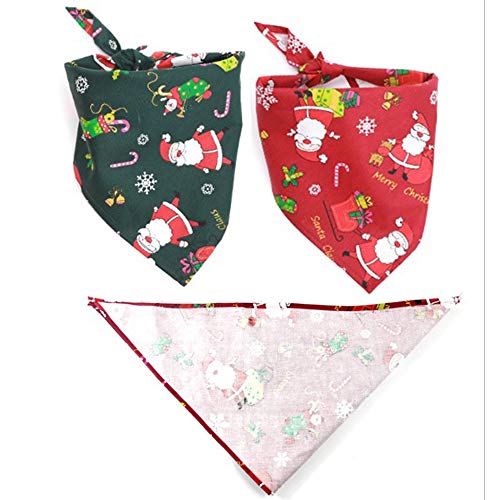 Xinlie Bandanas Navideñas para Mascotas Babero Baberos Triángulo Bandanas Bandana Perro de Navidad Pañuelo Bufanda de Mascota Navidad Bufanda de Algodón para Mascotas para Perros y Gatos(2 Piezas)