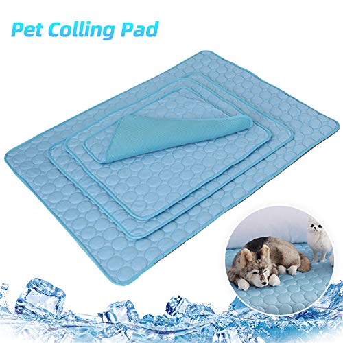 Xinllm Manta Fria para Perros Alfombra Refrescante Perro Cool Mat For Dog Cool Dog Mat Cat Cooling Mat Cool Dog Bed Dog Cooling Rabbit Cooling Mat Blue,XL