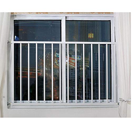 XJJUN Cerca De La Ventana De La Bahía Red De Seguridad Invisible Golpe Gratis Balcón Alto Anti-Robo Casa Aleación De Aluminio Habitación Apto for Niños (Color : White, Size : Long 101-130cm)