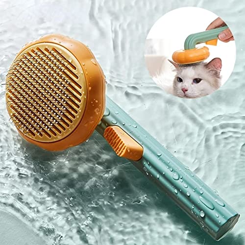 XKUN Cepillo para Perros Peine Suave De Autolimpieza para Perros, Gatos Y Cachorros, Herramienta De Cepillo De Aseo para Eliminar Suavemente El Cabello Enredado.-Pumpkin Purple